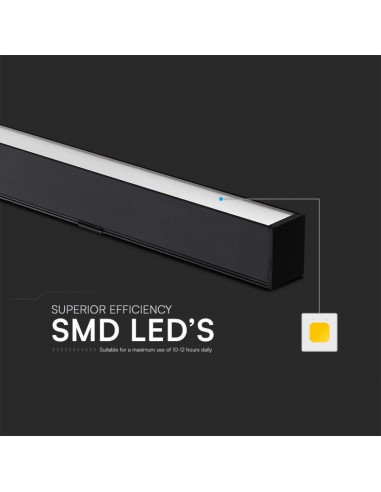 10468-Plafoniera LED Chip Samsung a Sospensione  Lineare Colore Nero cm in-6