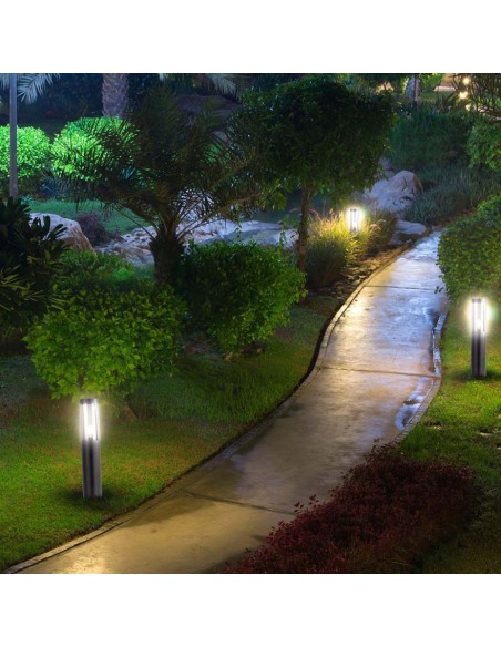 10471-Piantana LED da Giardino cm con Portalampada E Vetro Fumé Colore Nero IP-3