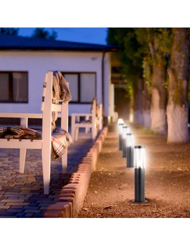 10471-Piantana LED da Giardino cm con Portalampada E Vetro Fumé Colore Nero IP-4