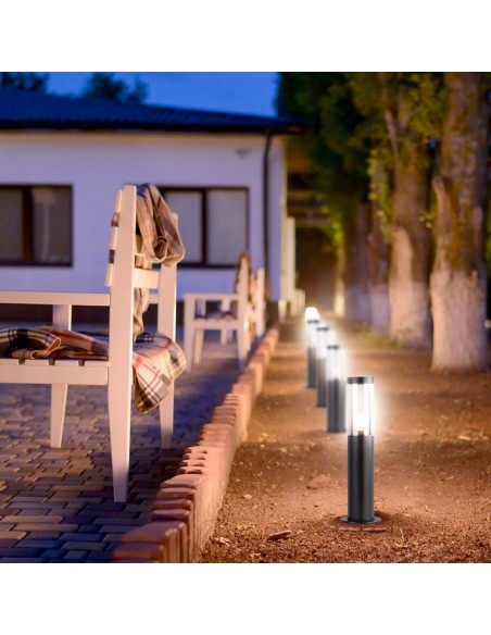 10471-Piantana LED da Giardino cm con Portalampada E Vetro Fumé Colore Nero IP-4