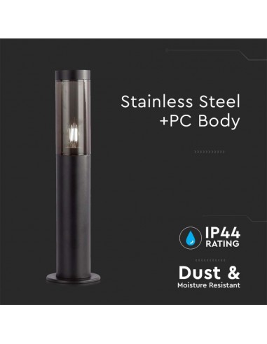 10471-Piantana LED da Giardino cm con Portalampada E Vetro Fumé Colore Nero IP-5