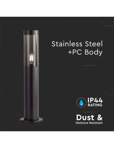 10471-Piantana LED da Giardino cm con Portalampada E Vetro Fumé Colore Nero IP-5