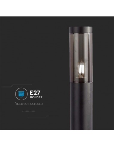 10471-Piantana LED da Giardino cm con Portalampada E Vetro Fumé Colore Nero IP-6