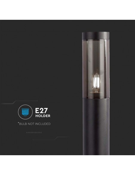 10471-Piantana LED da Giardino cm con Portalampada E Vetro Fumé Colore Nero IP-6