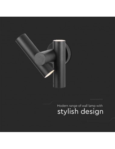 10473-xFaretti LED Da Muro  con Doppio Fascio Luminoso Regolabile a  Colore Nero  IP-7