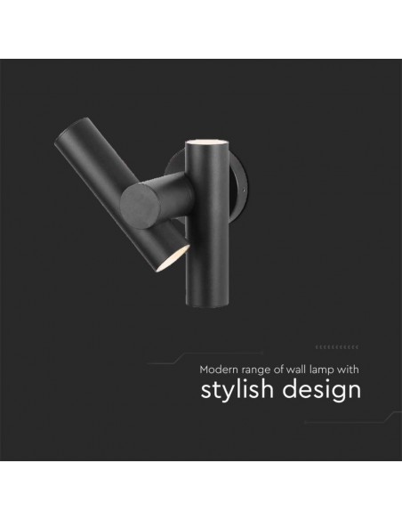 10473-xFaretti LED Da Muro  con Doppio Fascio Luminoso Regolabile a  Colore Nero  IP-7