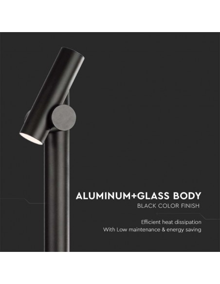 Faretto LED Doppio bidirezionale da Terra 2*2,6W Nero 129*159*1000mm 3000K IP44