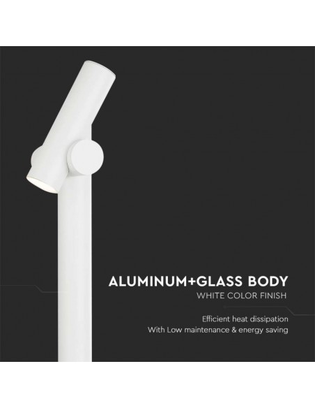 Faretto LED Doppio bidirezionale da Terra 2*2,6W Bianco 129*159*1000mm 3000K IP44