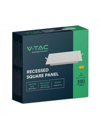 10477-Mini Pannello LED  LM/W Quadrato da Incasso Compatibile con Foro -mm Colore Bianco -2