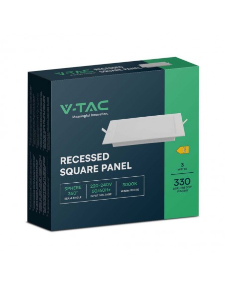 10477-Mini Pannello LED  LM/W Quadrato da Incasso Compatibile con Foro -mm Colore Bianco -2