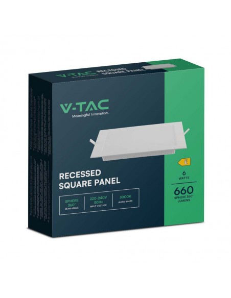 10480-Mini Pannello LED  LM/W Quadrato da Incasso Compatibile con Foro -mm Colore Bianco -2