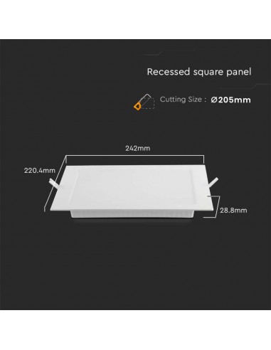 10486-Mini Pannello LED  LM/W Quadrato da Incasso Compatibile con Foro -mm Colore Bianco -3