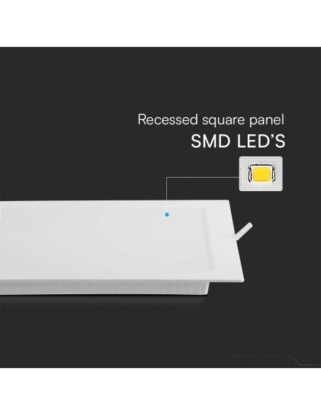 104861-Mini Pannello LED Chip Samsung  Quadrato da Incasso Compatibile con Foro -mm Colore Bianco -6