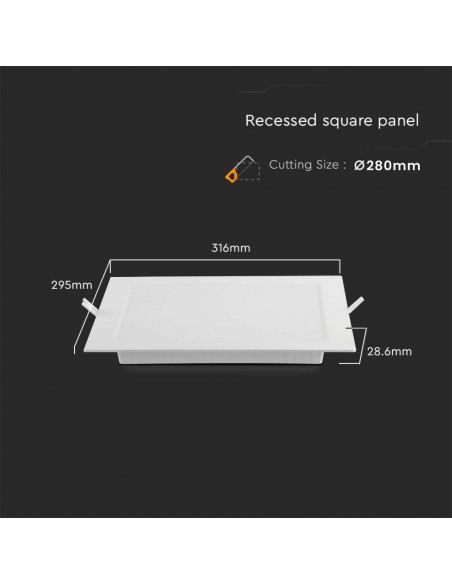 10489-Mini Pannello LED  LM/W Quadrato da Incasso Compatibile con Foro -mm Colore Bianco -3
