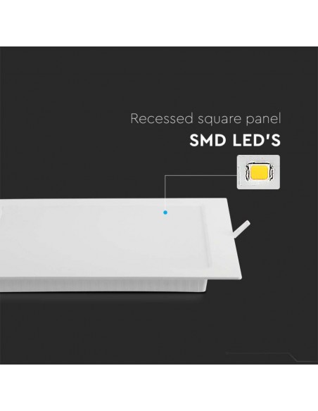 10490-Mini Pannello LED  LM/W Quadrato da Incasso Compatibile con Foro -mm Colore Bianco -7