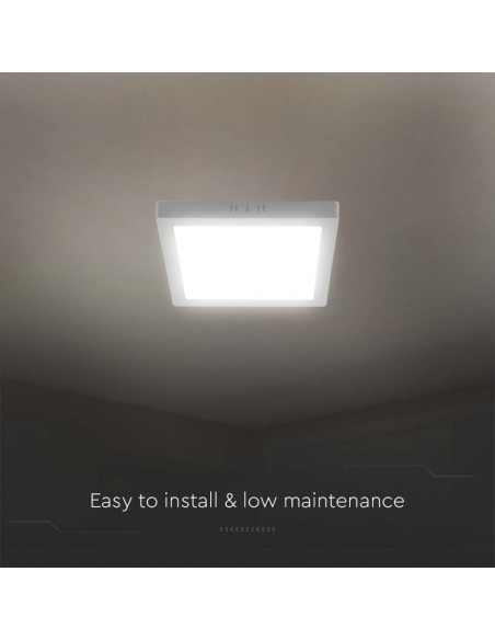 Pannello LED 24W Montaggio a Plafone Quadrato Bianco 3000K