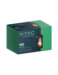 10561-Lampada LED da Muro a Lanterna  con Portalampada E Max  Colore Nero -1 2