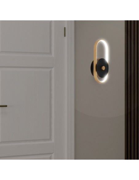 10562-Lampada LED da Muro  xxmm in Metallo Colore Nero  Ottone Antico  IP-4