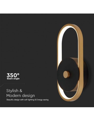 10562-Lampada LED da Muro  xxmm in Metallo Colore Nero  Ottone Antico  IP-6