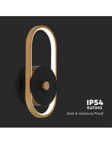 10562-Lampada LED da Muro  xxmm in Metallo Colore Nero  Ottone Antico  IP-7