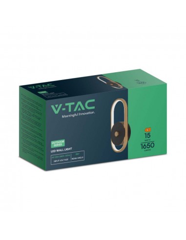 10563-Lampada LED da Muro  xxmm in Metallo Colore Nero  Ottone Antico  IP-2