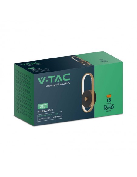 10563-Lampada LED da Muro  xxmm in Metallo Colore Nero  Ottone Antico  IP-2