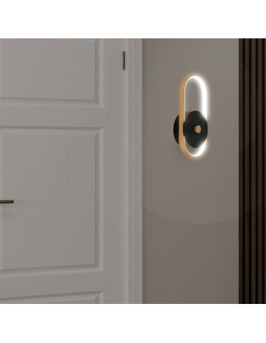 10563-Lampada LED da Muro  xxmm in Metallo Colore Nero  Ottone Antico  IP-4