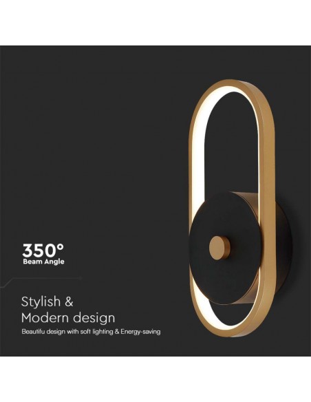 10563-Lampada LED da Muro  xxmm in Metallo Colore Nero  Ottone Antico  IP-7