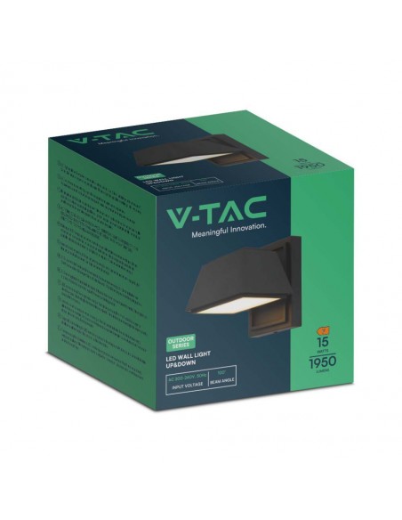 10564-Lampada LED da Muro  LM/W Doppio Fascio Luminoso Colore Nero  -2