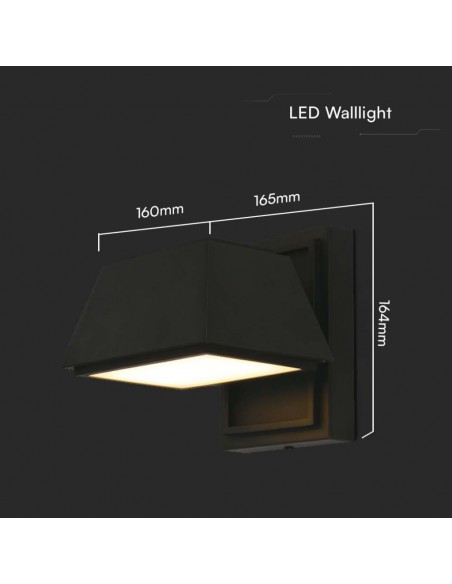 10564-Lampada LED da Muro  LM/W Doppio Fascio Luminoso Colore Nero  -3