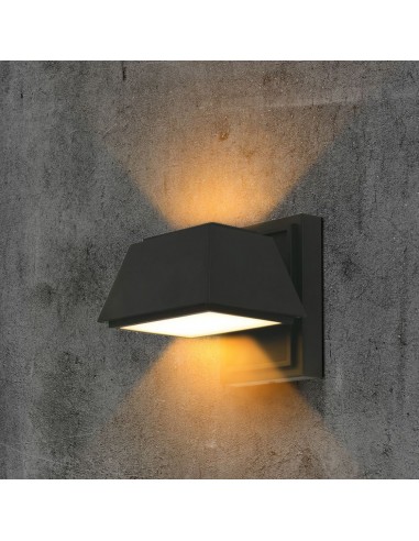 10564-Lampada LED da Muro  LM/W Doppio Fascio Luminoso Colore Nero  -4