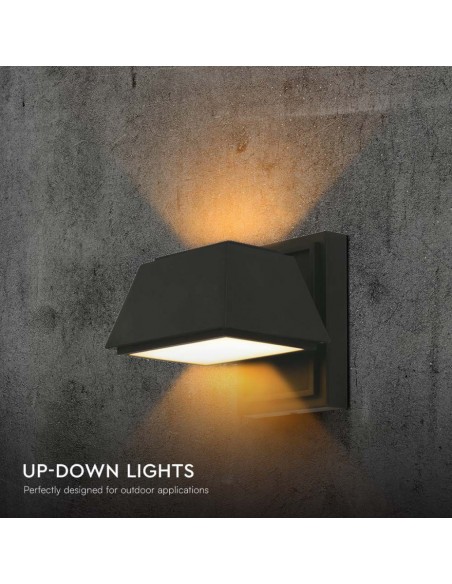 10564-Lampada LED da Muro  LM/W Doppio Fascio Luminoso Colore Nero  -5