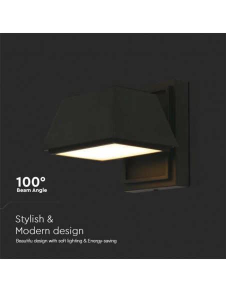 10564-Lampada LED da Muro  LM/W Doppio Fascio Luminoso Colore Nero  -7