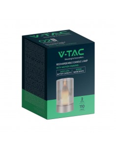 10566-Candela LED da Tavolo  con Batteria mAh Ricaricabile USB C Vetro ambrato Colore Champagne Oro -1 2