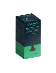 10568-Lampada LED da Tavolo  Colore Nero ricaricabile con USB C Touch Dimmerabile in-1 2