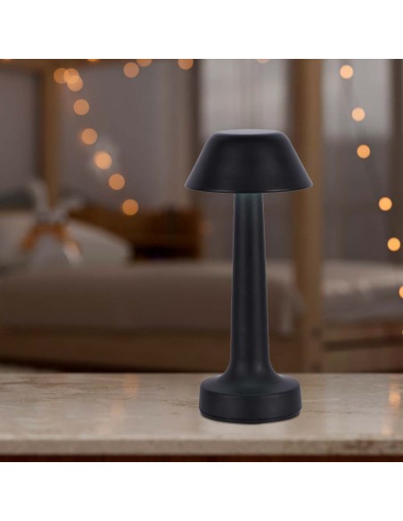 10568-Lampada LED da Tavolo  Colore Nero ricaricabile con USB C Touch Dimmerabile in-5