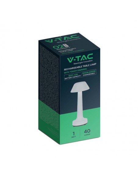 10569-Lampada LED da Tavolo  Colore Bianco ricaricabile con USB C Touch Dimmerabile in-2