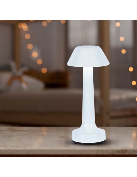 10569-Lampada LED da Tavolo  Colore Bianco ricaricabile con USB C Touch Dimmerabile in-5