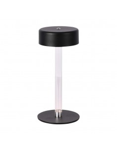 10570-Lampada LED da Tavolo  Colore Nero e Bianco Trasparente Ricaricabile con USB C Touch Dimmerabile in-1