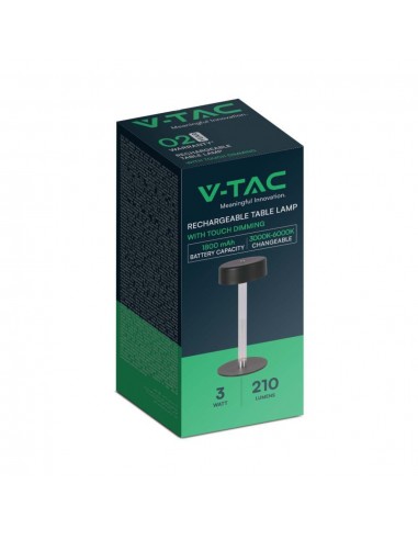 10570-Lampada LED da Tavolo  Colore Nero e Bianco Trasparente Ricaricabile con USB C Touch Dimmerabile in-2