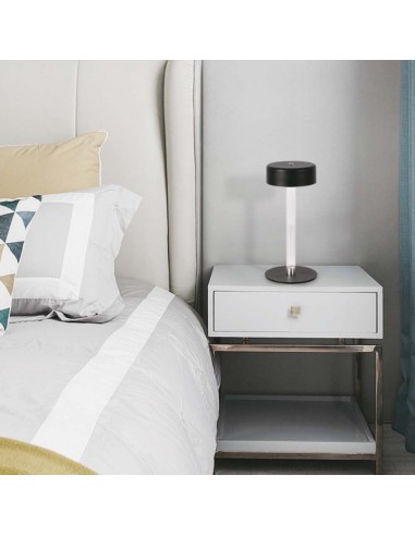 10570-Lampada LED da Tavolo  Colore Nero e Bianco Trasparente Ricaricabile con USB C Touch Dimmerabile in-4
