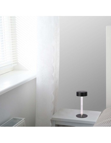 10570-Lampada LED da Tavolo  Colore Nero e Bianco Trasparente Ricaricabile con USB C Touch Dimmerabile in-5