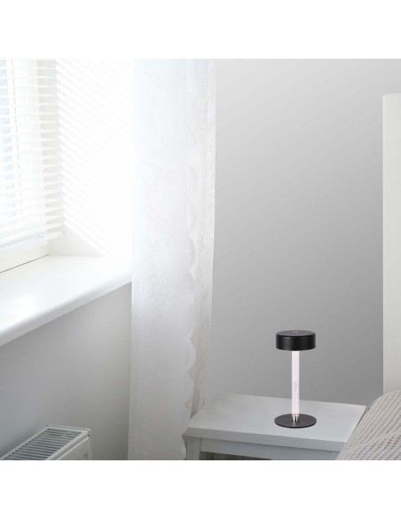10570-Lampada LED da Tavolo  Colore Nero e Bianco Trasparente Ricaricabile con USB C Touch Dimmerabile in-5