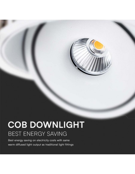 Faretto LED COB da Incasso Rotondo 12W 120*43mm Bianco 3in1
