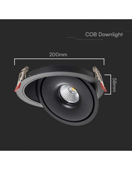 10582-Faretto LED COB da Incasso Rotondo  xmm Colore Nero in-3