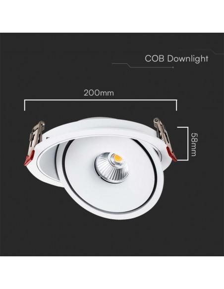 10583-Faretto LED COB da Incasso Rotondo  xmm Colore Bianco in-3