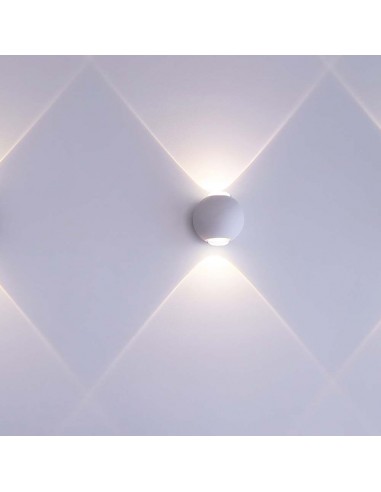 10585-Lampada LED da Muro Sferica  Doppio Fascio Luminoso Colore Bianco  IP-4