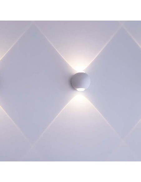10585-Lampada LED da Muro Sferica  Doppio Fascio Luminoso Colore Bianco  IP-4
