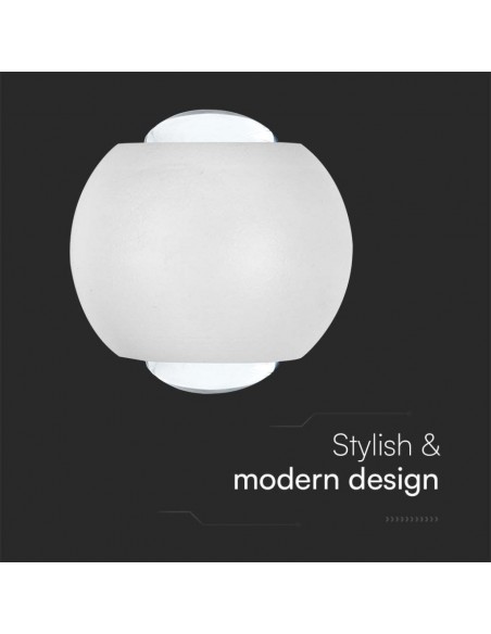 10585-Lampada LED da Muro Sferica  Doppio Fascio Luminoso Colore Bianco  IP-6