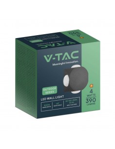 10588-Applique LED da Muro  con  Fasci Luminosi Corpo Nero  IP-1 2